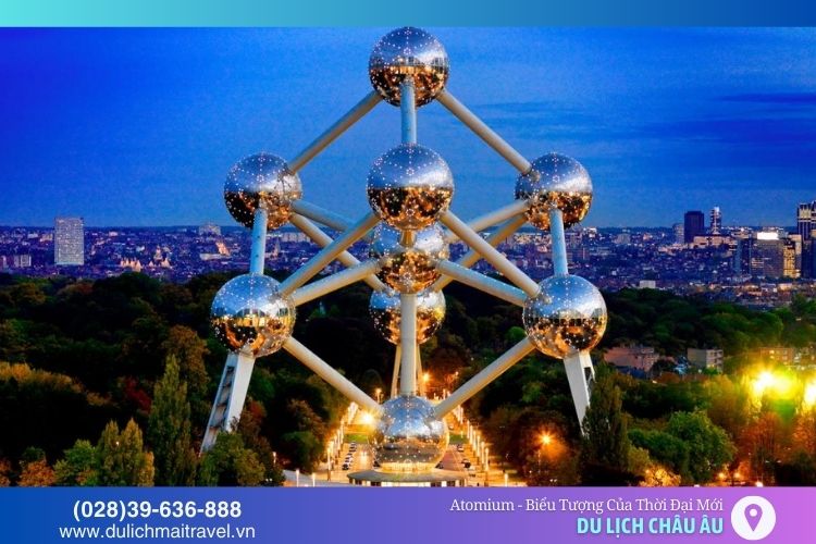 Atomium là biểu tượng Bỉ, kết hợp kiến trúc độc đáo với tinh thần lịch sử và hòa bình.