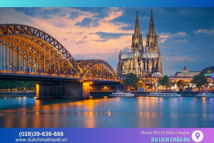 Cologne nổi bật với vẻ đẹp lịch sử và vị trí đặc biệt bên bờ sông Rhine
