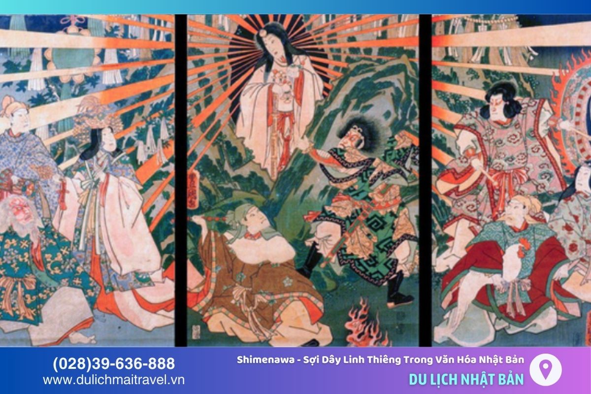 Shimenawa gắn liền với huyền thoại Amaterasu