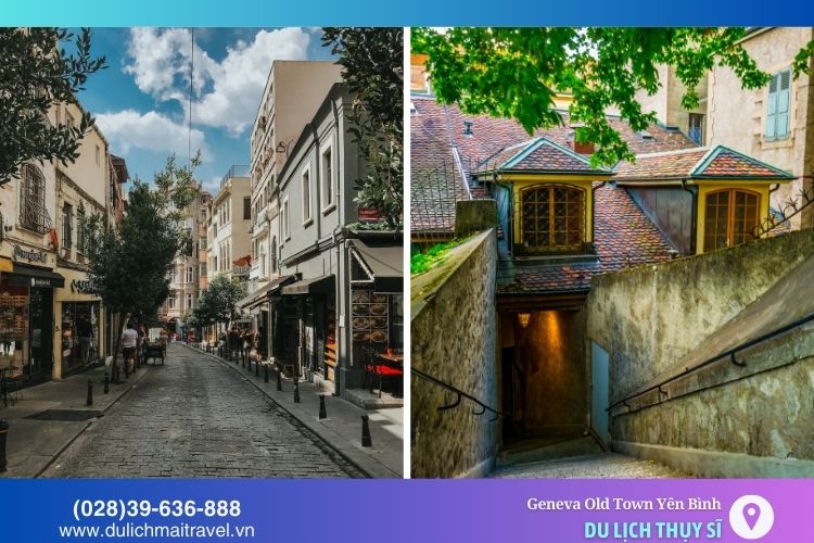 Geneva Old Town với những con đường nhỏ hẹp tạo nên một không gian vừa cổ điển, vừa mơ màng