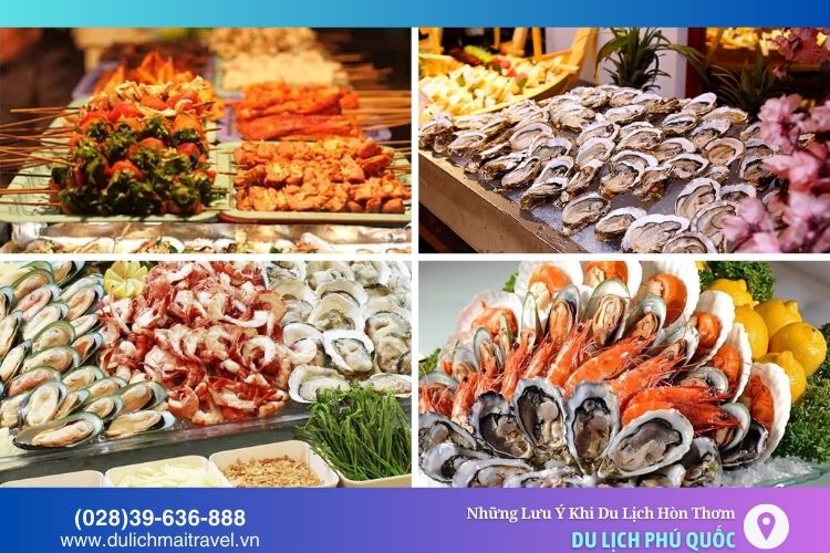 Hải sản đa dạng và tươi ngon tại Hòn Thơm