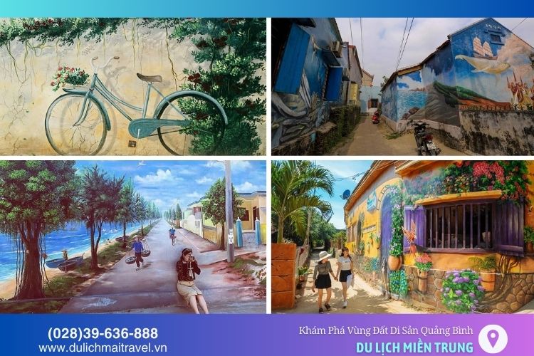 Làng bích họa Cảnh Dương với tranh tường sinh động, phản ánh văn hóa và thiên nhiên Quảng Bình