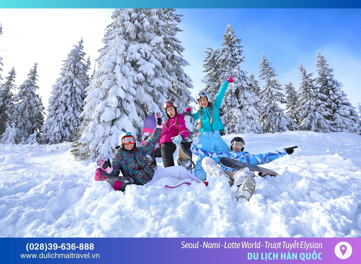 seoul- nami- lotte-world- trượt - tuyết- elysian - mai - travel