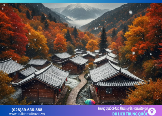 Trung Quốc Mùa Thu Tuyết Rơi Bất Ngờ